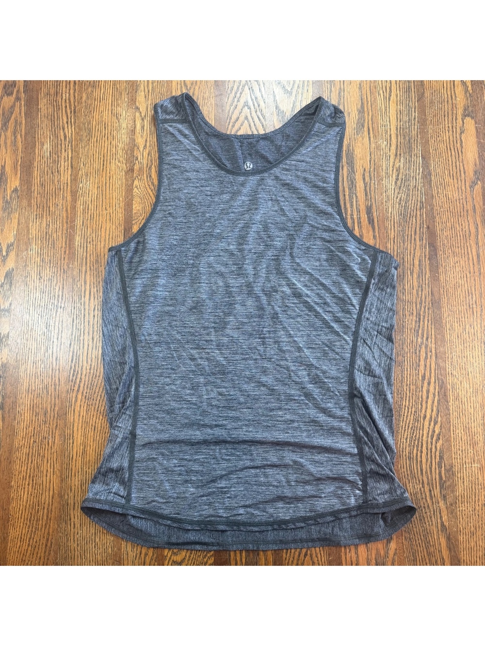 Lululemon Work The Circuit Tank Top Heather Gray Black Mesh Back Size S